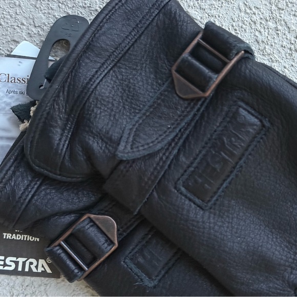 Hestra Black Rättvik Elk Leather Gloves 3176HK-10 Men's New With Tags 9 - Picture 7 of 12